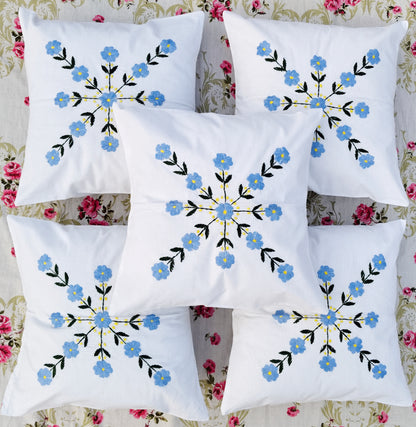 Hand Embroidered Cotton Cushion Covers (Set of 5)