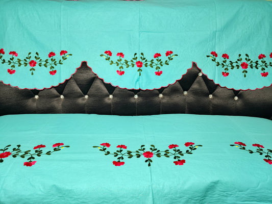 Hand Embroidered Sofa Cover (3+1+1 Seater)