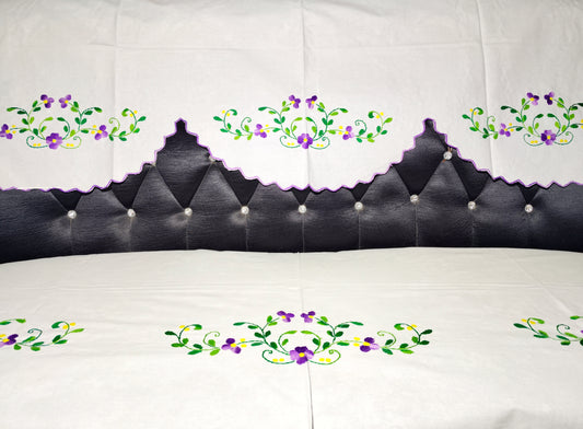 Hand Embroidered Sofa Cover (3+1+1 Seater)
