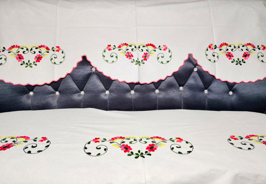 Hand Embroidered Sofa Cover (3+1+1 Seater)