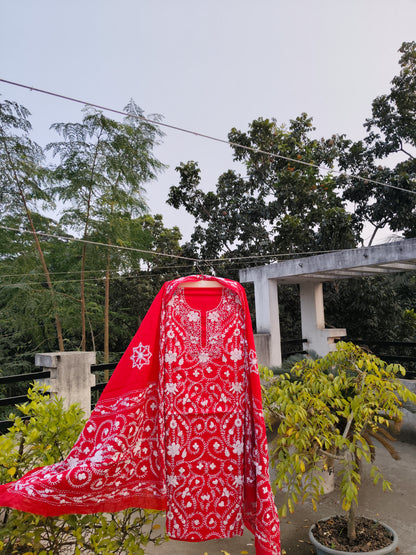 Chikonwala's Exclusive Hand Embroidered Fulkari Dress