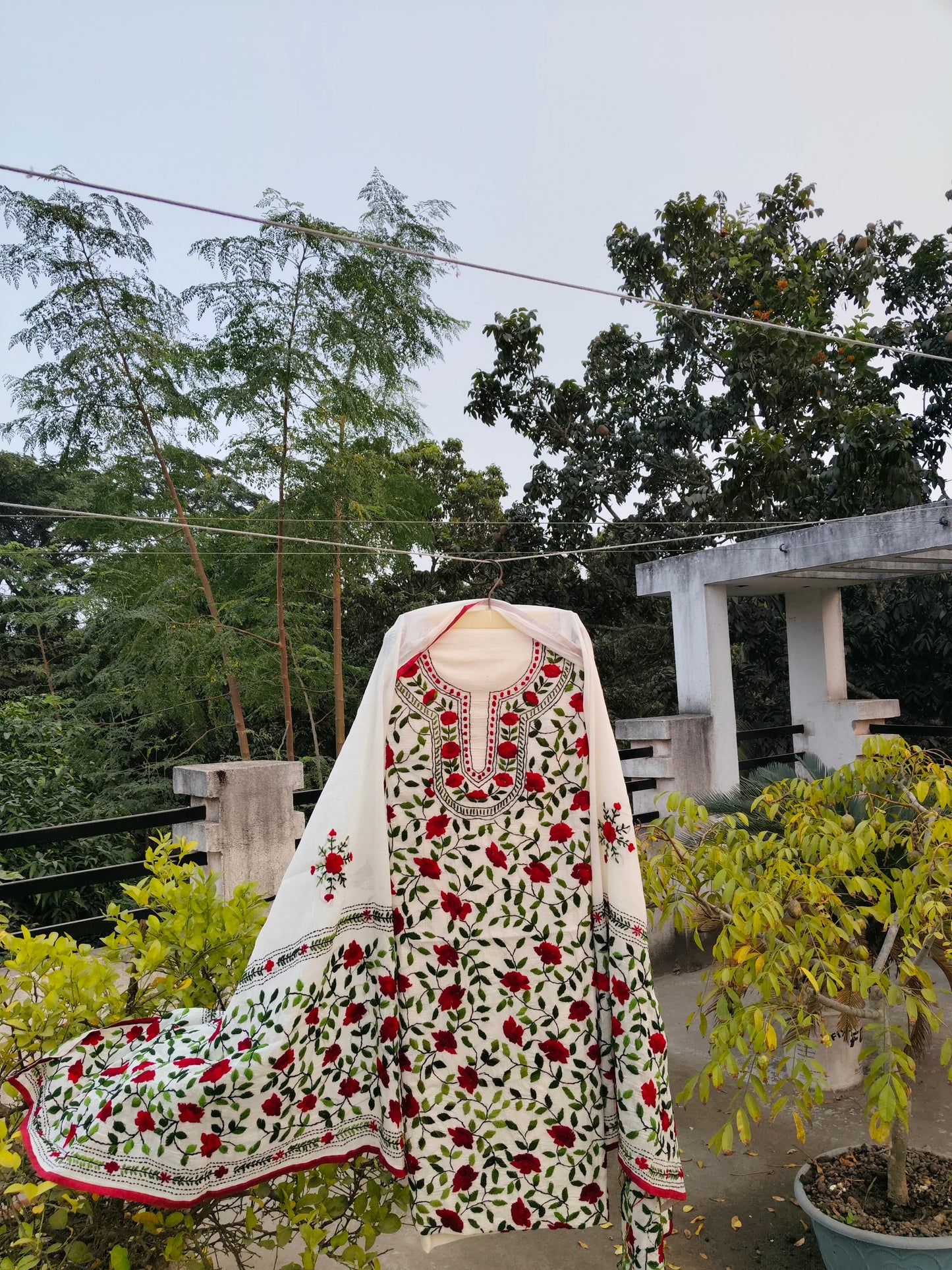 Chikonwala's Exclusive Hand Embroidered Fulkari Dress