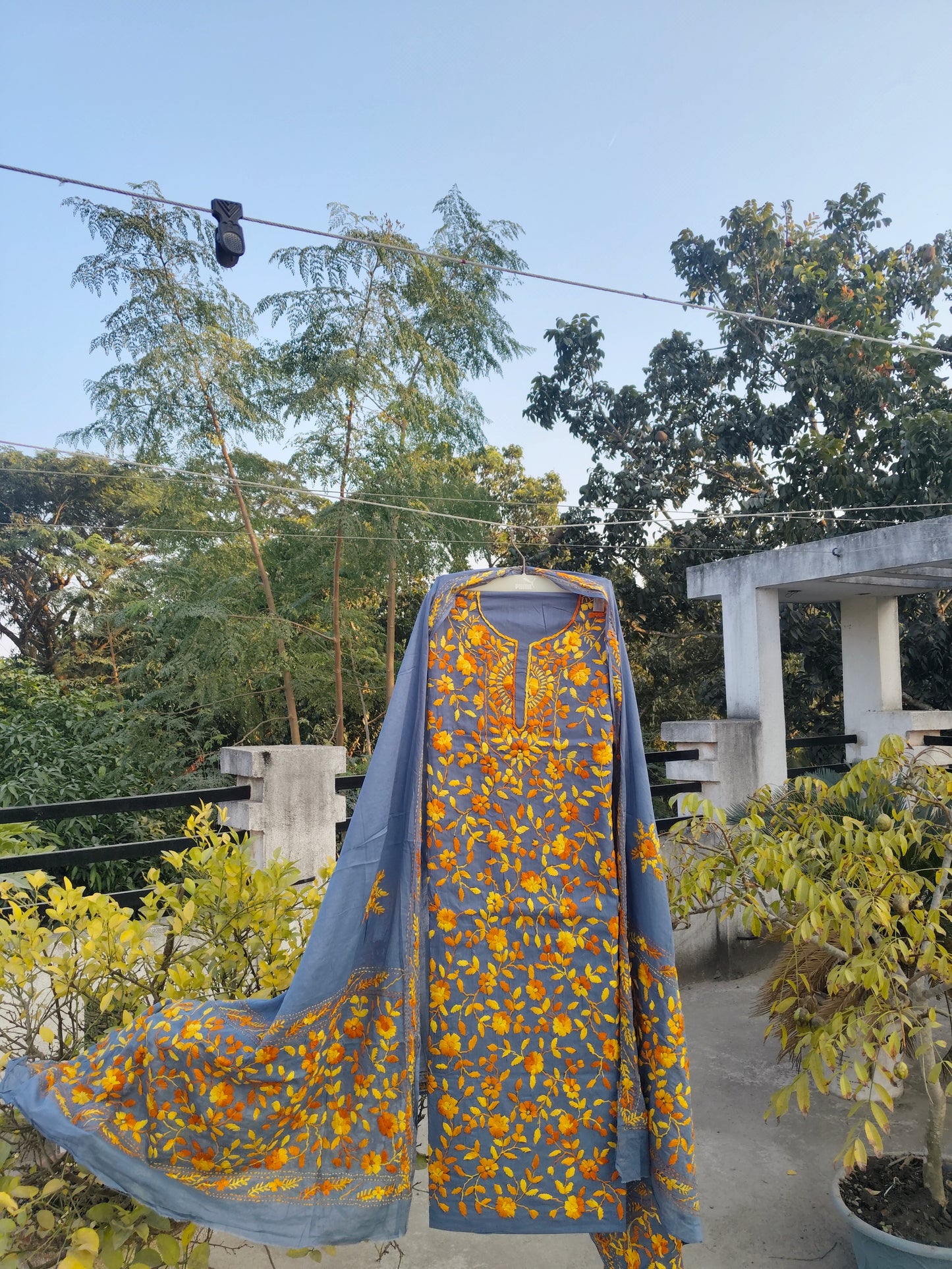 Chikonwala's Exclusive Hand Embroidered Fulkari Dress
