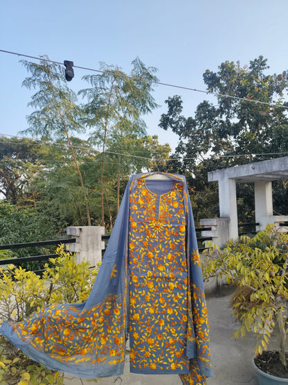 Chikonwala's Exclusive Hand Embroidered Fulkari Dress