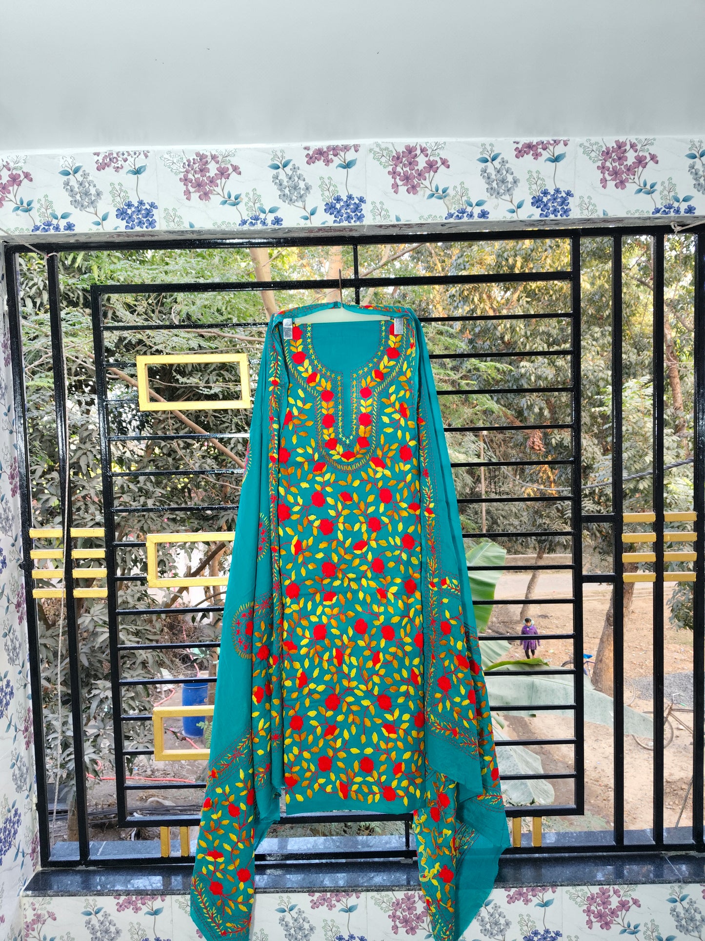 Chikonwala's Exclusive Hand Embroidered Fulkari Dress
