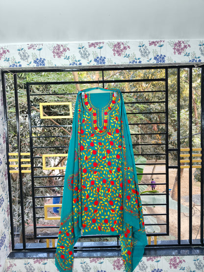 Chikonwala's Exclusive Hand Embroidered Fulkari Dress
