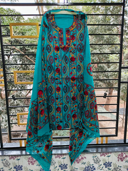 Chikonwala's Exclusive Hand Embroidered Fulkari Dress