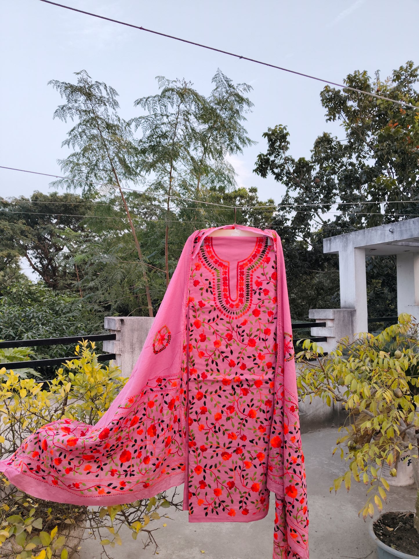 Chikonwala's Exclusive Hand Embroidered Fulkari Dress