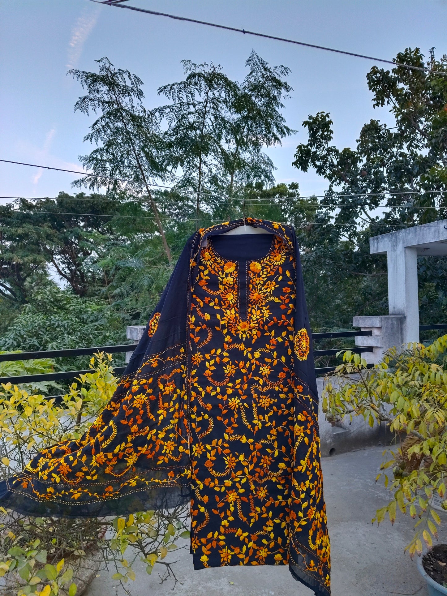 Chikonwala's Exclusive Hand Embroidered Fulkari Dress