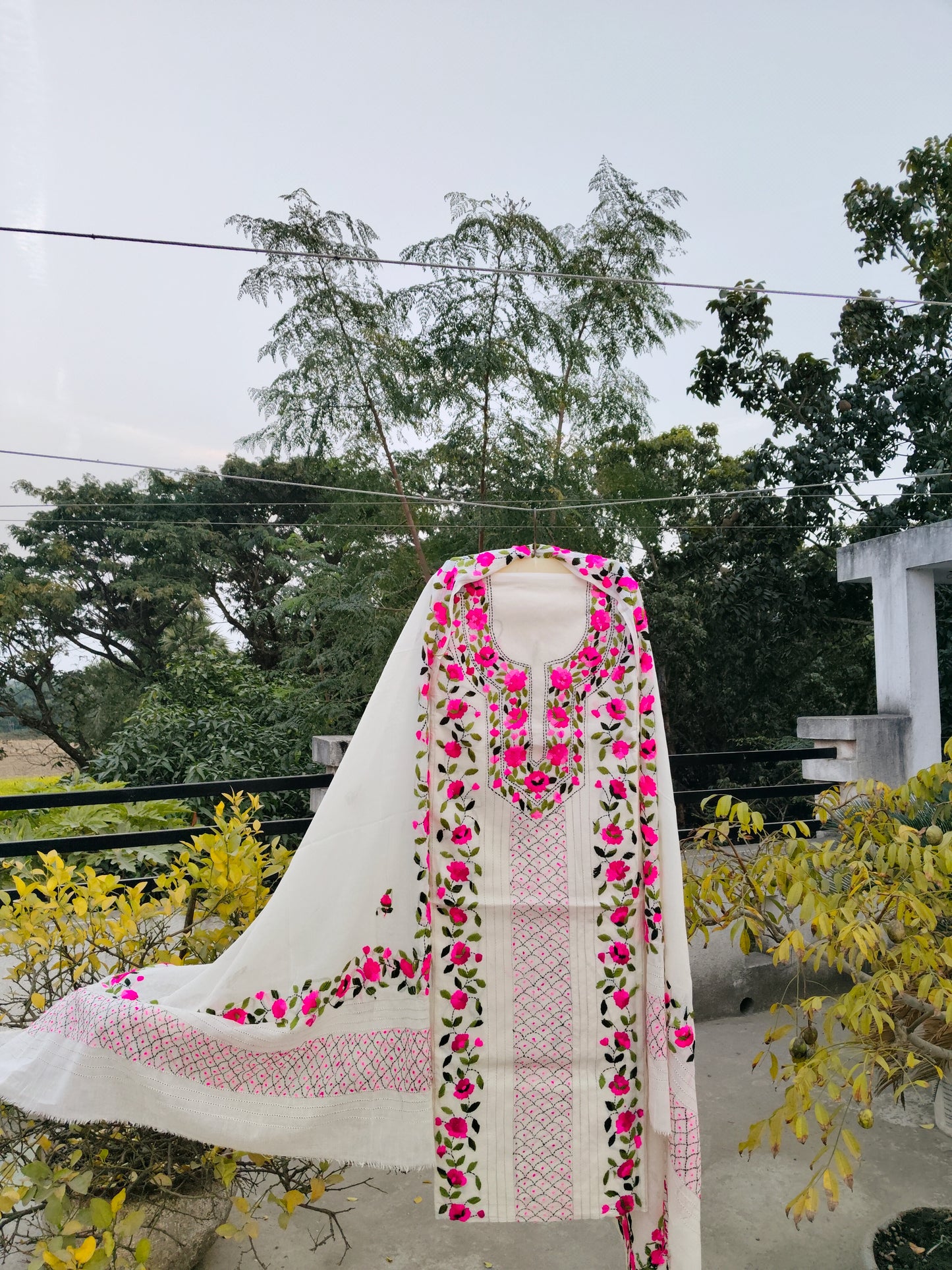 Chikonwala's Exclusive Hand Embroidered Fulkari Dress
