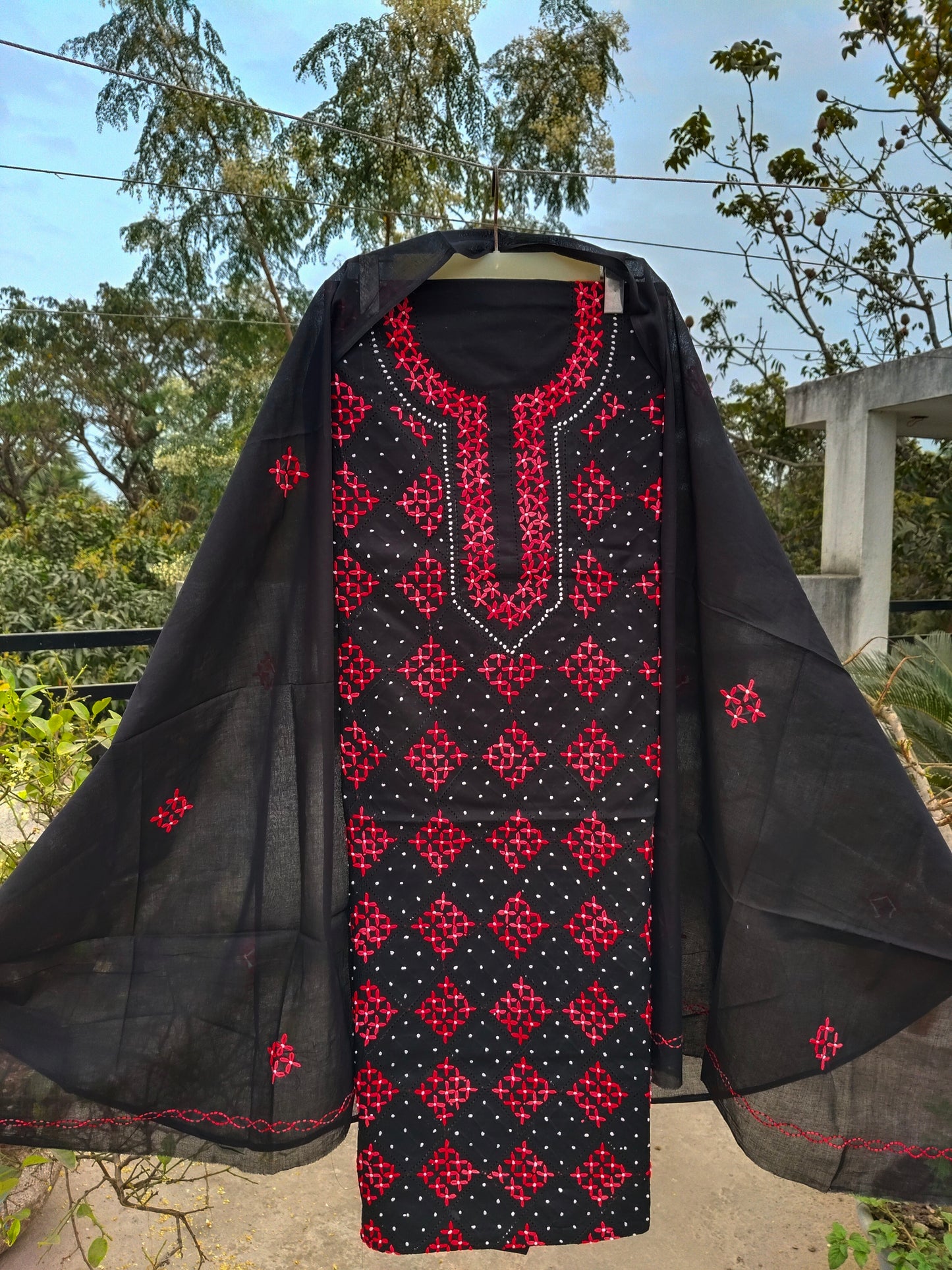 Chikonwala's Exclusive Hand Embroidered Bedding Dress Material
