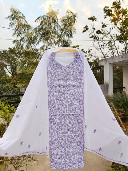 Chikonwala's Exclusive Hand Embroidered Kantha Dress Material