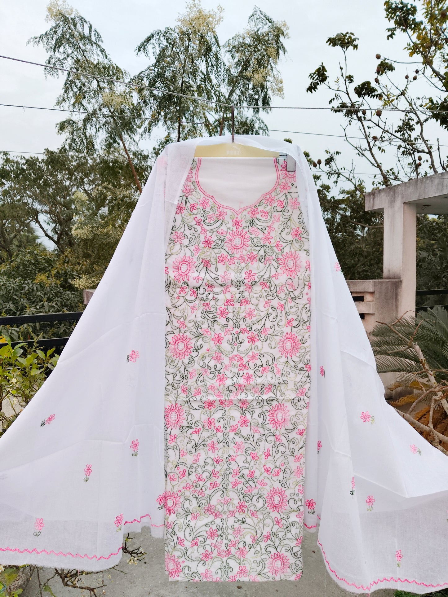 Chikonwala's Exclusive Hand Embroidered Kantha Dress Material