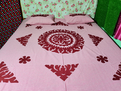 Chikonwala's Hand Pachwork Floral Design Bedsheet