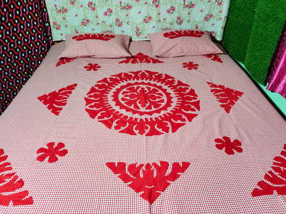 Chikonwala's Hand Pachwork Floral Design Bedsheet