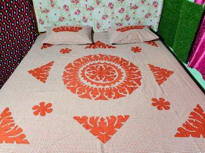Chikonwala's Hand Pachwork Floral Design Bedsheet