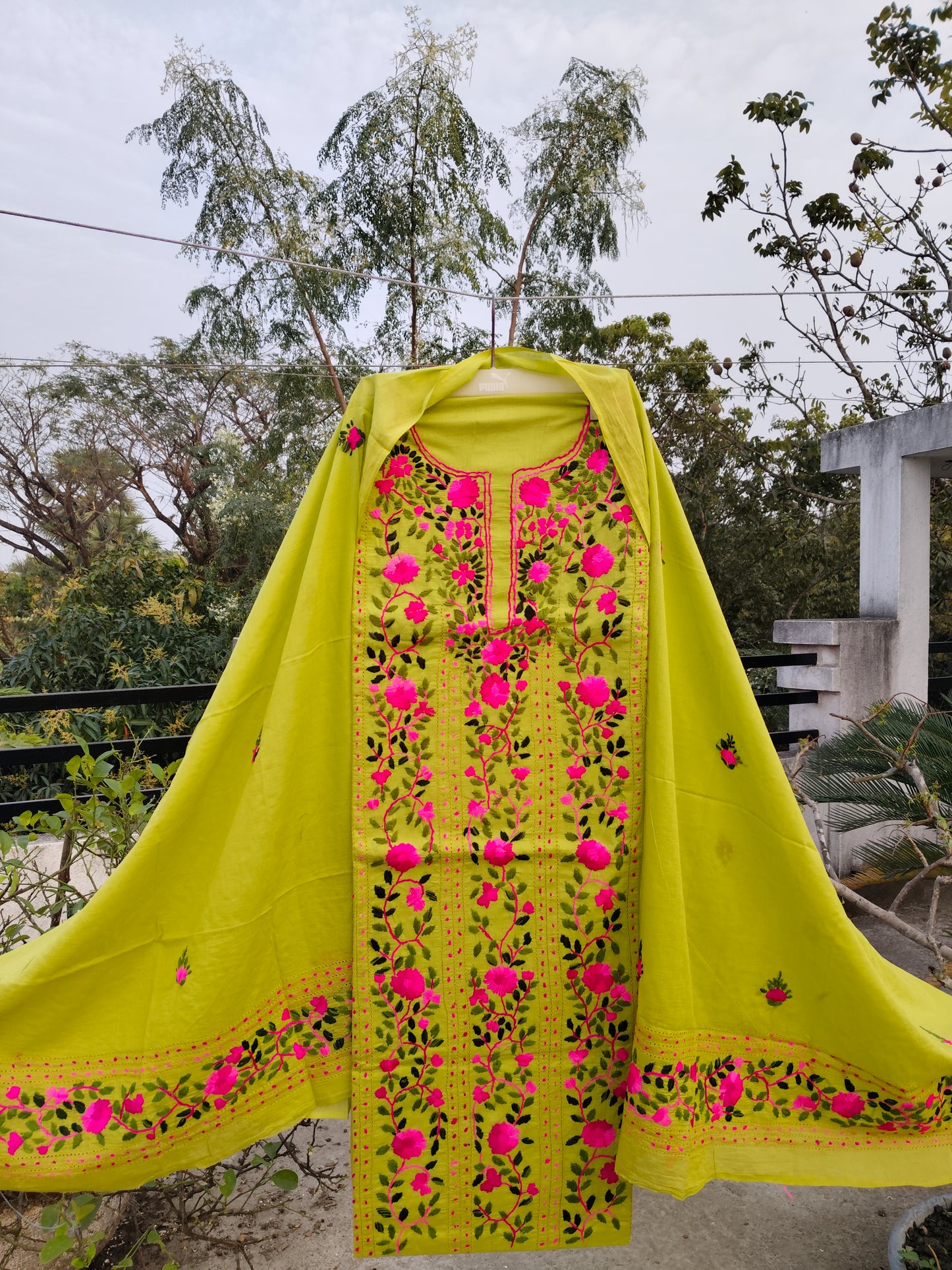 Chikonwala's Exclusive Hand Embroidered Fulkari Dress