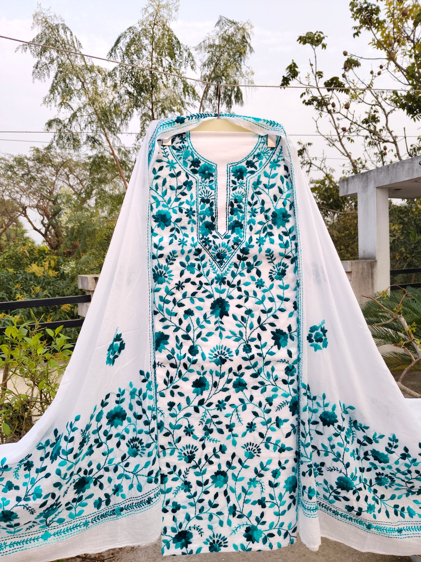 Chikonwala's Exclusive Hand Embroidered Fulkari Dress
