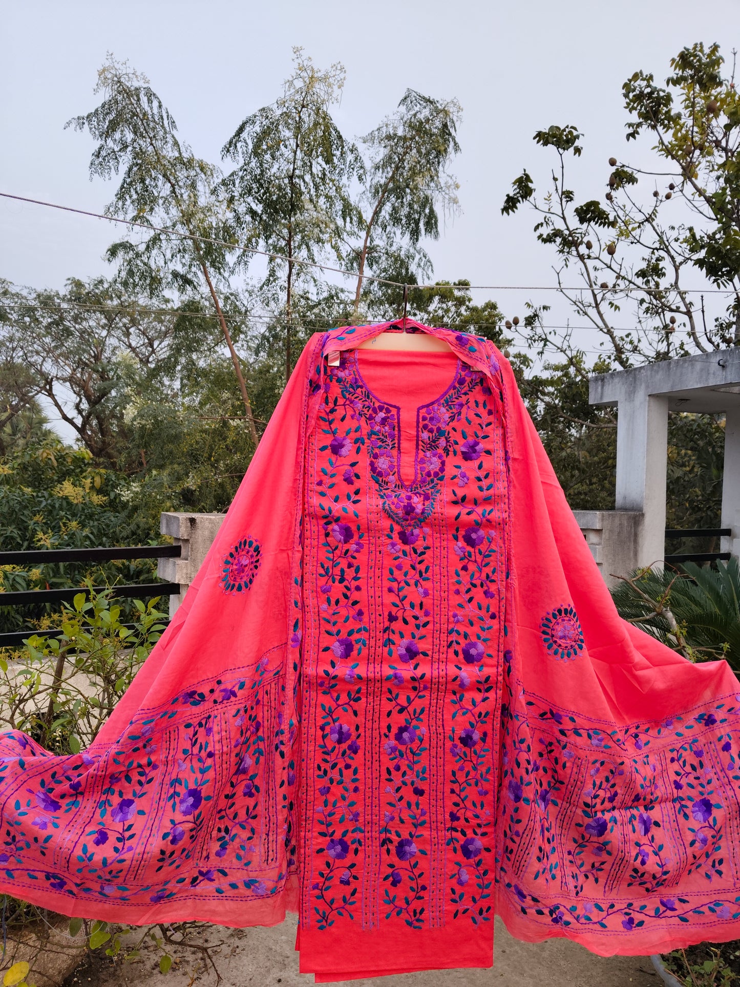 Chikonwala's Exclusive Hand Embroidered Fulkari Dress