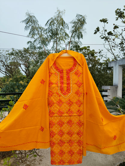 Chikonwala's Exclusive Hand Embroidered Bedding Dress Material