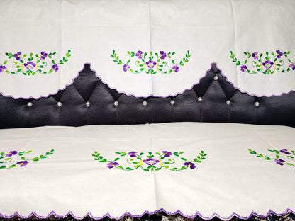 Hand Embroidered Sofa Cover (3+1+1 Seater)