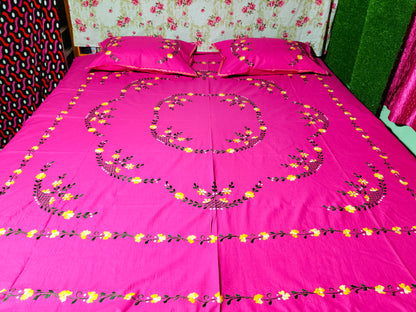 Chikonwala's Hand Embroidered Floral Design Bedsheet