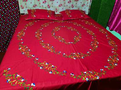 Chikonwala's Hand Embroidered Floral Design Bedsheet