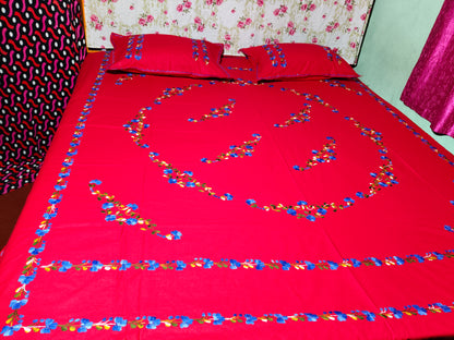 Chikonwala's Hand Embroidered Floral Design Bedsheet