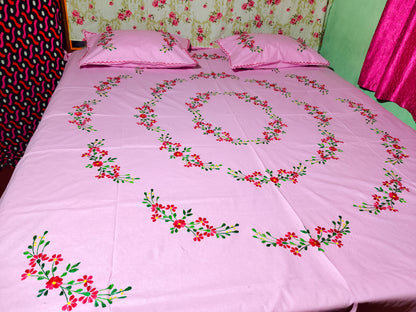 Chikonwala's Hand Embroidered Floral Design Bedsheet