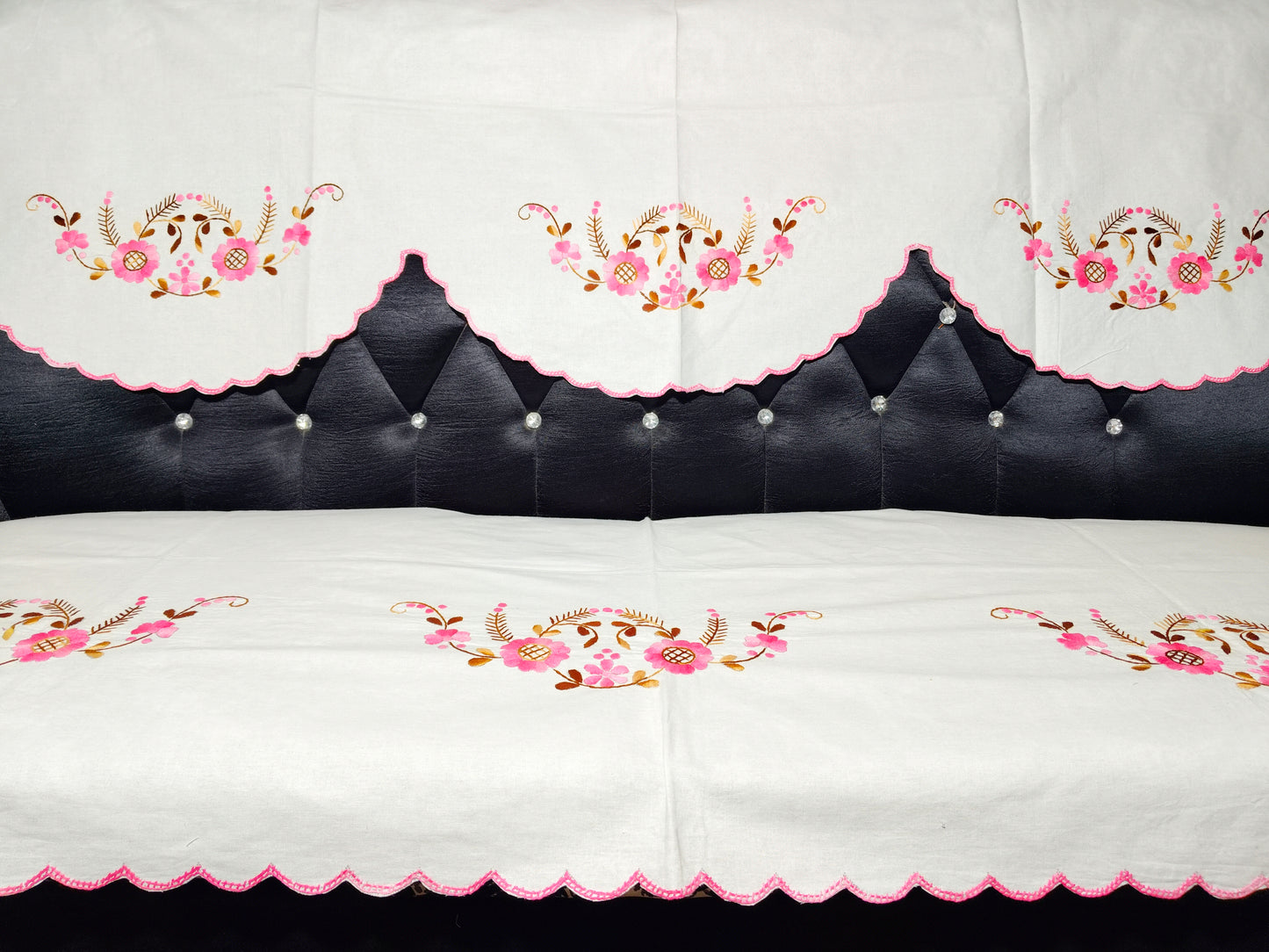 Hand Embroidered Sofa Cover (3+1+1 Seater)