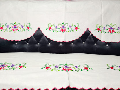 Hand Embroidered Sofa Cover (3+1+1 Seater)