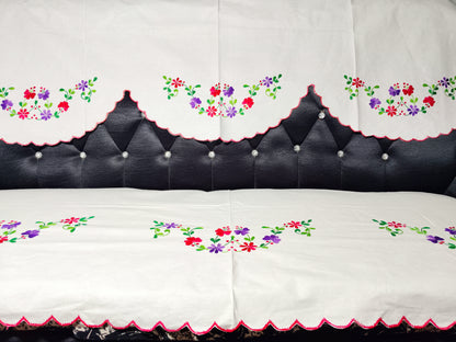 Hand Embroidered Sofa Cover (3+1+1 Seater)