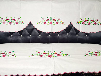Hand Embroidered Sofa Cover (3+1+1 Seater)