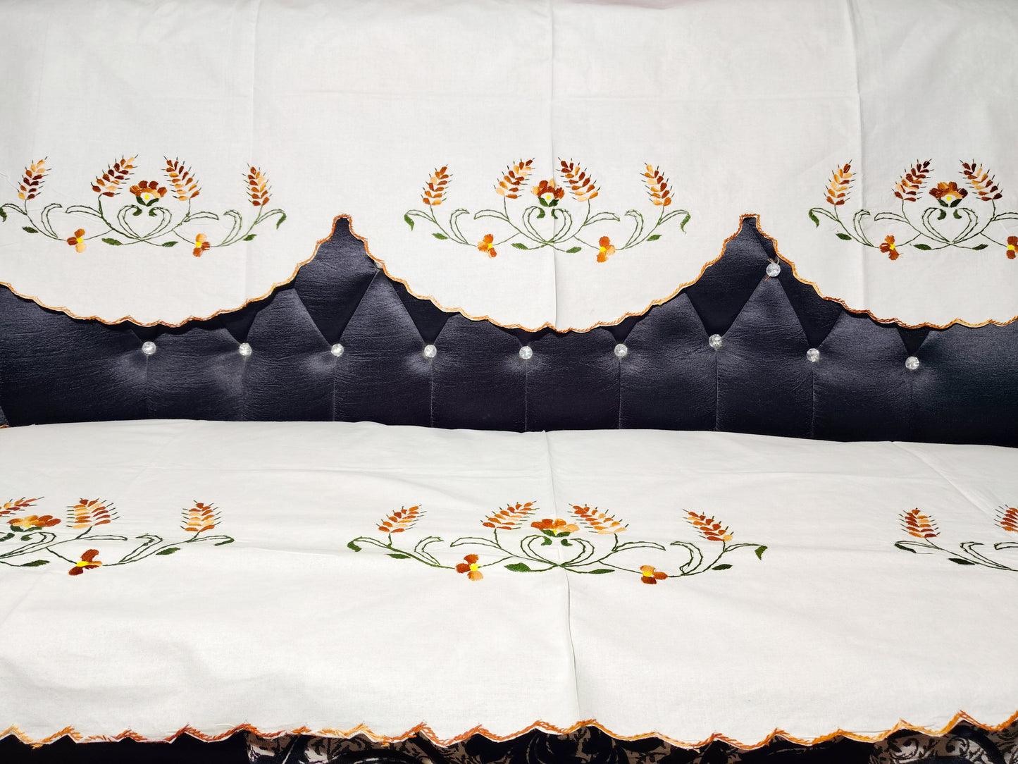 Hand Embroidered Sofa Cover (3+1+1 Seater)
