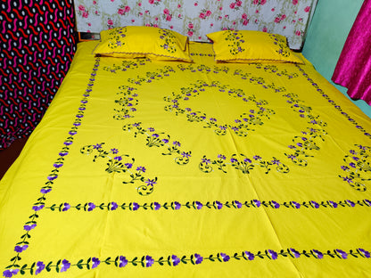 Chikonwala's Hand Embroidered Floral Design Bedsheet
