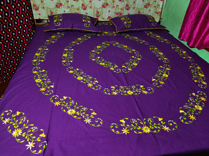 Chikonwala's Hand Embroidered Floral Design Bedsheet