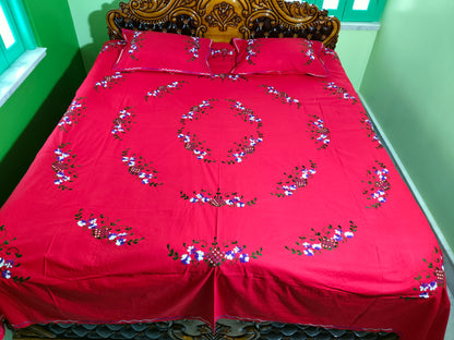 Chikonwala's Hand Embroidered Pure Cotton Bedsheet