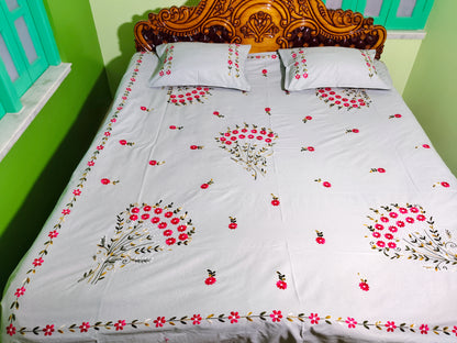 Chikonwala's Hand Embroidered Pure Cotton Bedsheet