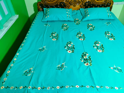 Chikonwala's Hand Embroidered Pure Cotton Bedsheet