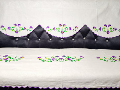 Hand Embroidered Sofa Cover (3+1+1 Seater)