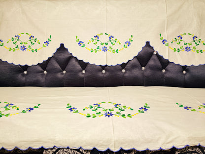 Hand Embroidered Sofa Cover (3+1+1 Seater)