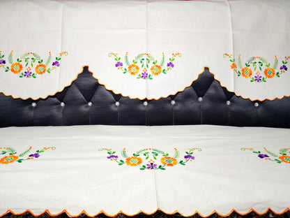 Hand Embroidered Sofa Cover (3+1+1 Seater)