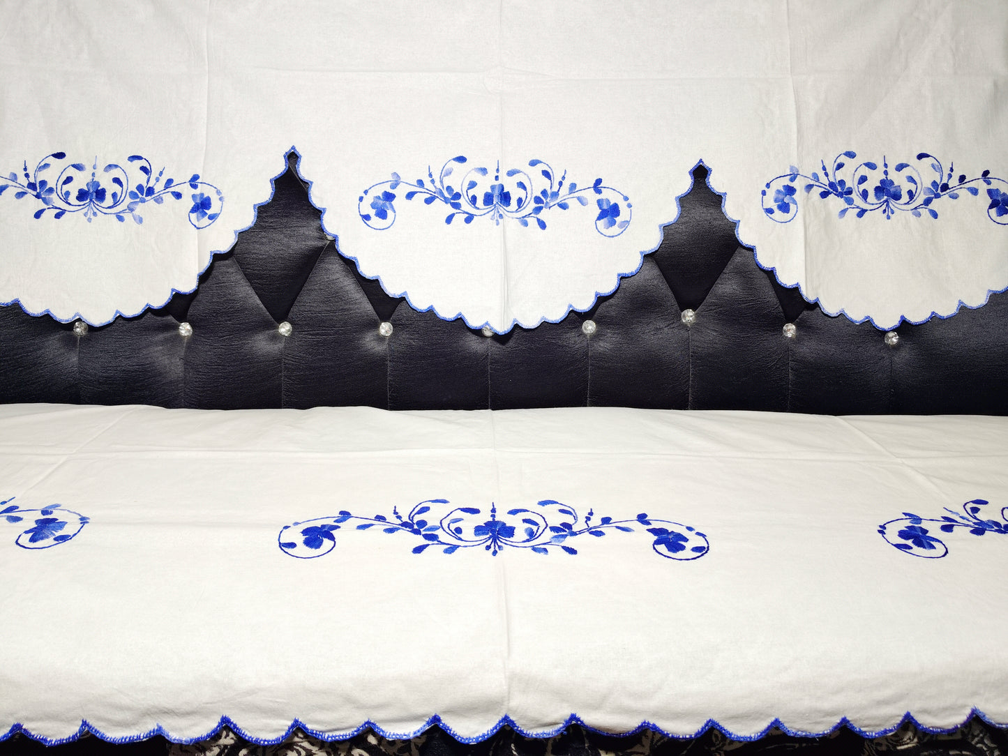 Hand Embroidered Sofa Cover (3+1+1 Seater)