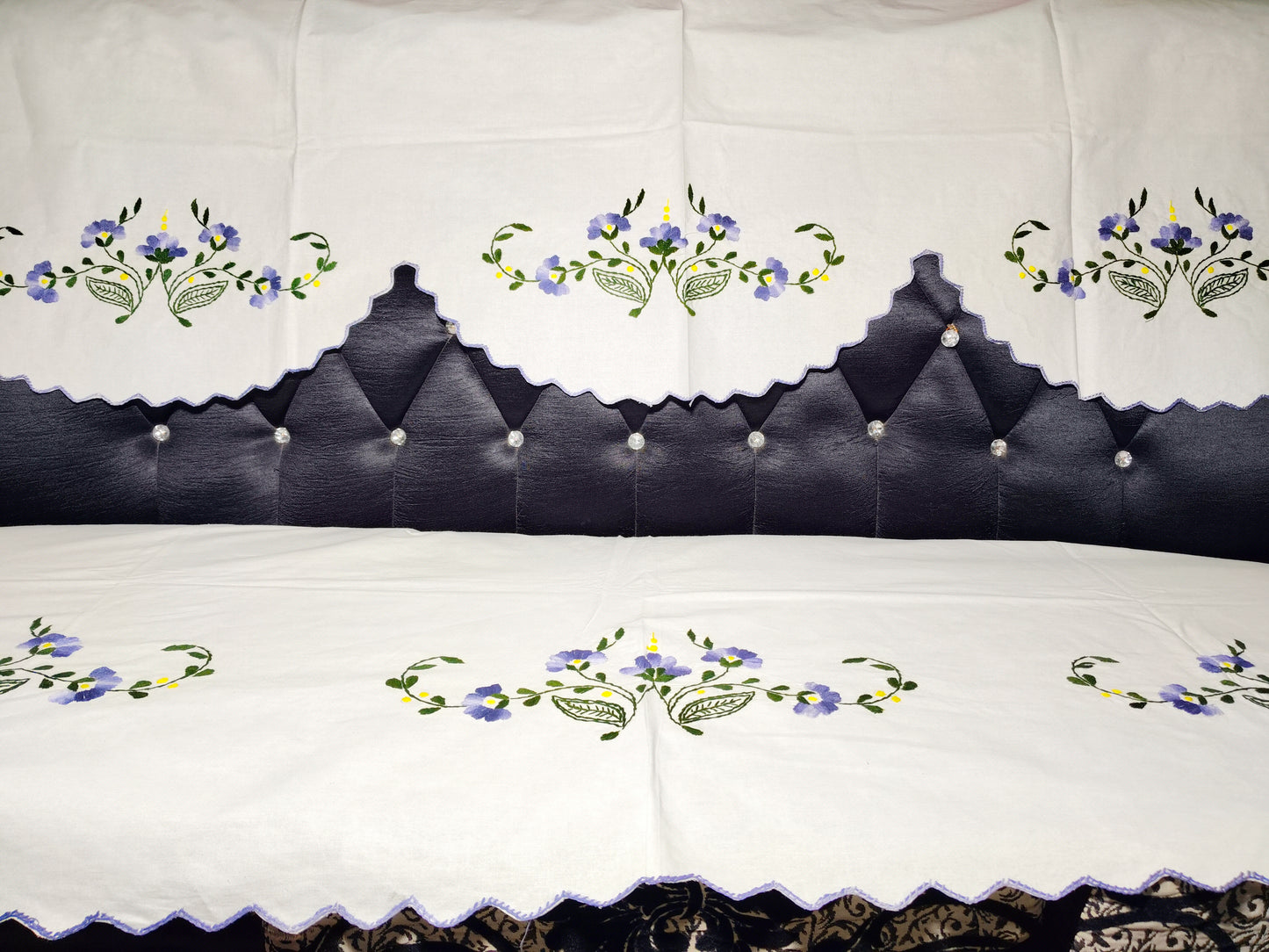 Hand Embroidered Sofa Cover (3+1+1 Seater)