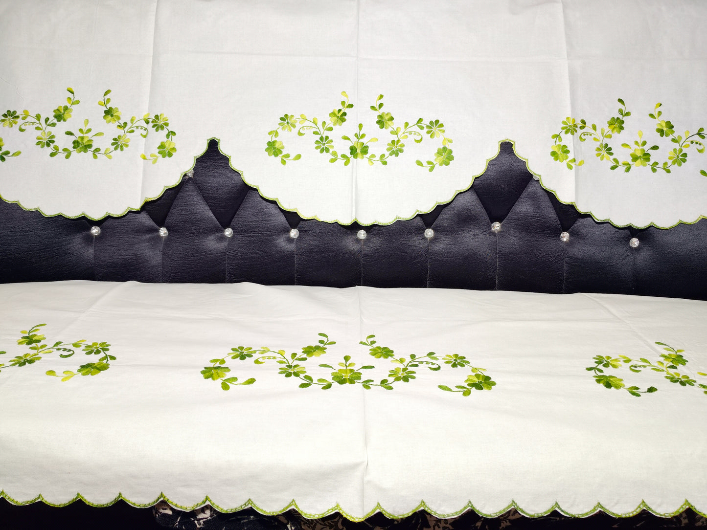 Hand Embroidered Sofa Cover (3+1+1 Seater)