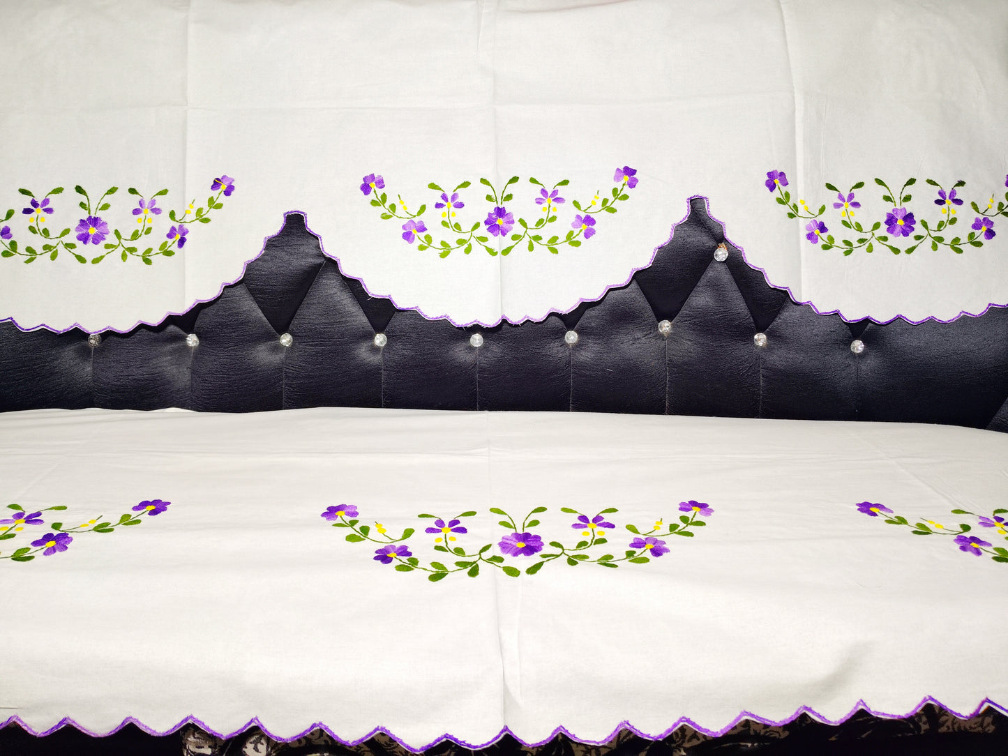 Hand Embroidered Sofa Cover (3+1+1 Seater)