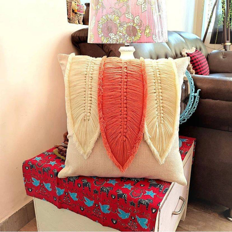 Chikonwala's Hand Made Feather Cushion Covers(Set of 2 || 40x40 cm)