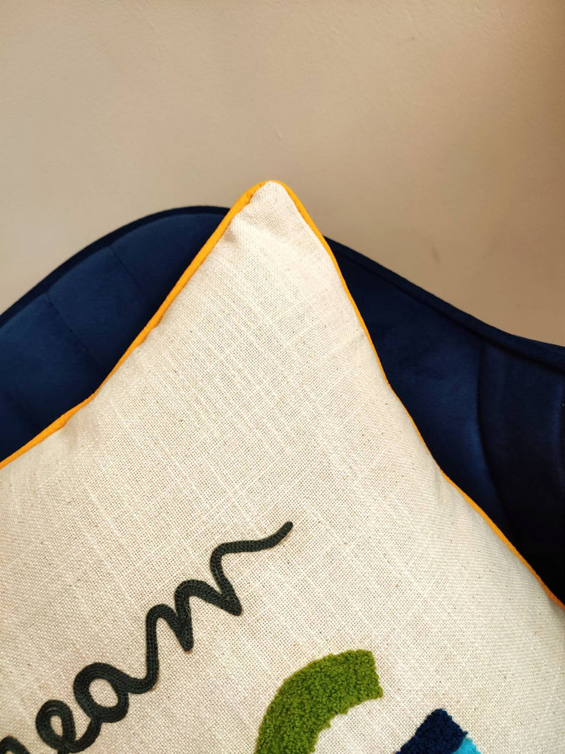 Chikonwala's Dream Big Embroidered Cushion Covers(Set of 2 || 40x40 cm)