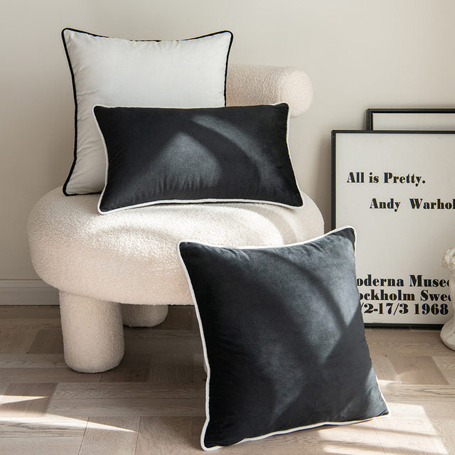 Chikonwala's Premium Velvet Plain Black Cushion Covers