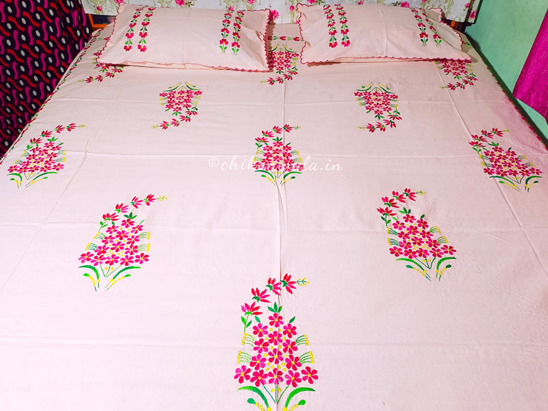 Chikonwala's Hand Embroidered Pure Cotton Bedsheet
